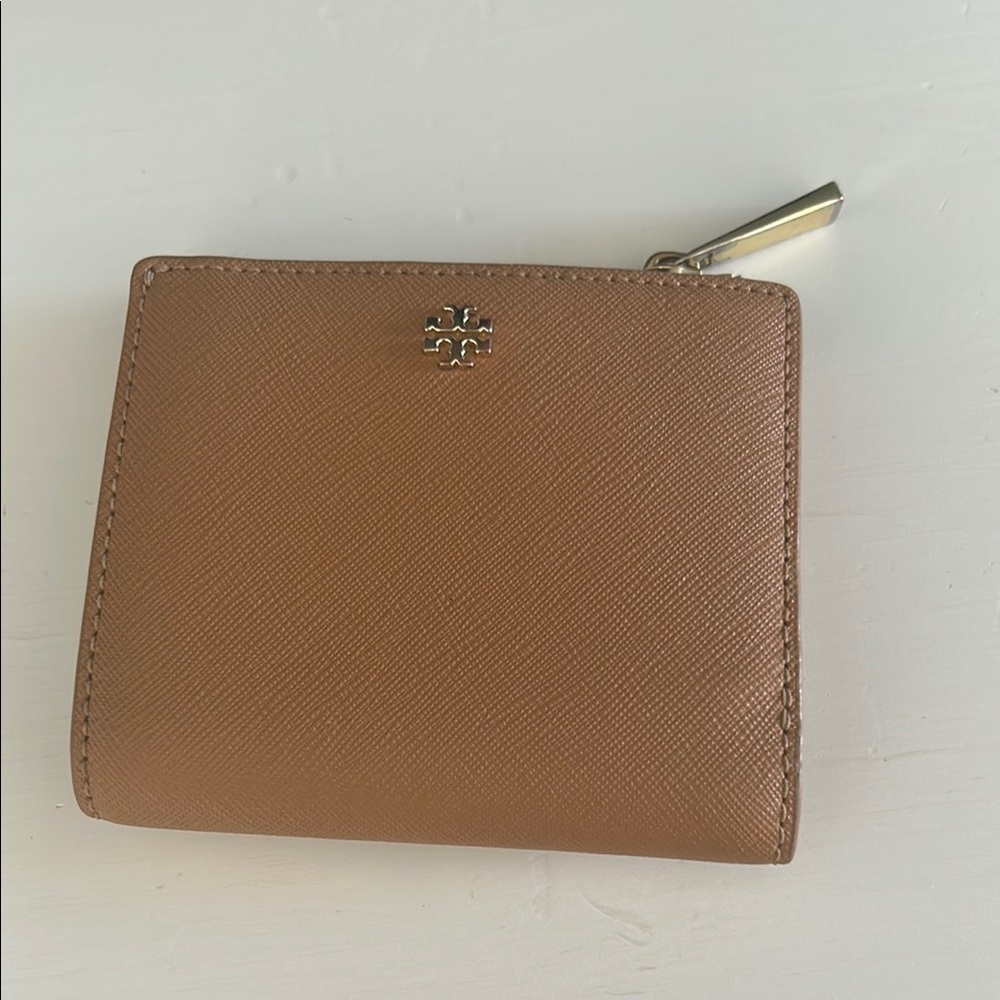 Tory Burch Tan Leather Zip Wallet